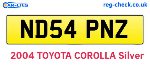 ND54PNZ are the vehicle registration plates.