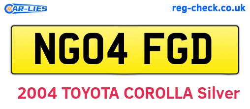 NG04FGD are the vehicle registration plates.