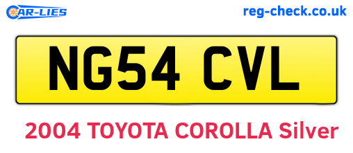NG54CVL are the vehicle registration plates.