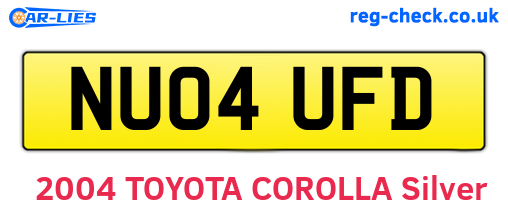 NU04UFD are the vehicle registration plates.