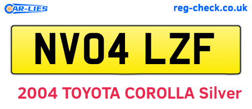 NV04LZF are the vehicle registration plates.