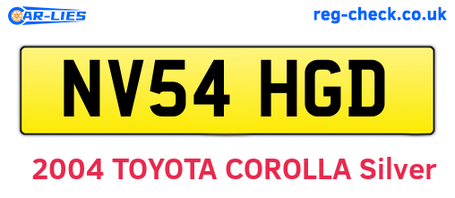NV54HGD are the vehicle registration plates.