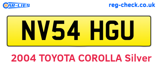 NV54HGU are the vehicle registration plates.