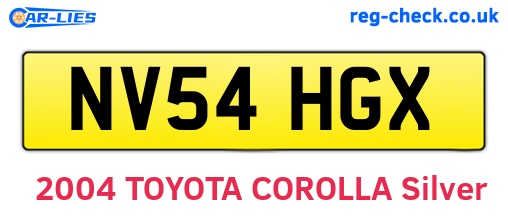 NV54HGX are the vehicle registration plates.