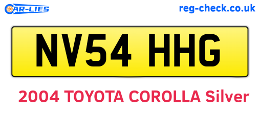 NV54HHG are the vehicle registration plates.