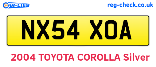 NX54XOA are the vehicle registration plates.
