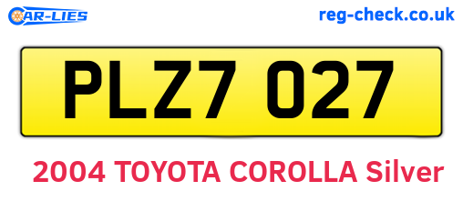 PLZ7027 are the vehicle registration plates.