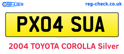 PX04SUA are the vehicle registration plates.
