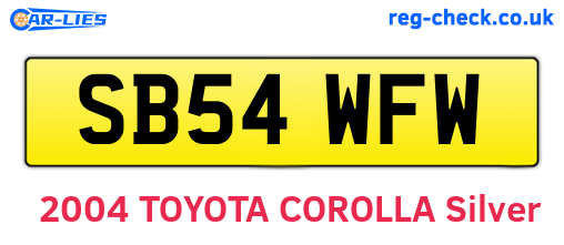 SB54WFW are the vehicle registration plates.