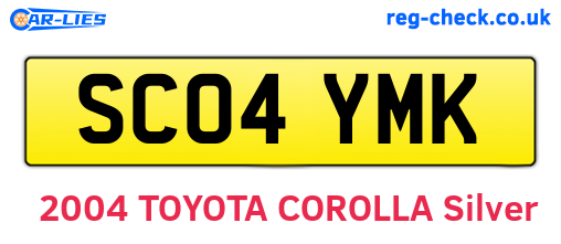 SC04YMK are the vehicle registration plates.