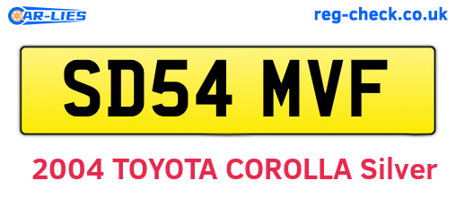 SD54MVF are the vehicle registration plates.