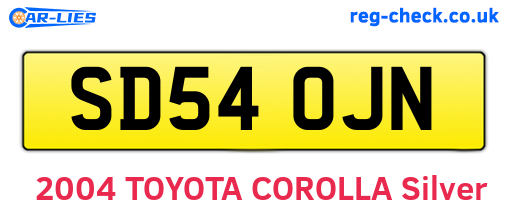 SD54OJN are the vehicle registration plates.