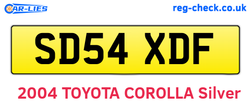 SD54XDF are the vehicle registration plates.