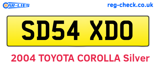 SD54XDO are the vehicle registration plates.