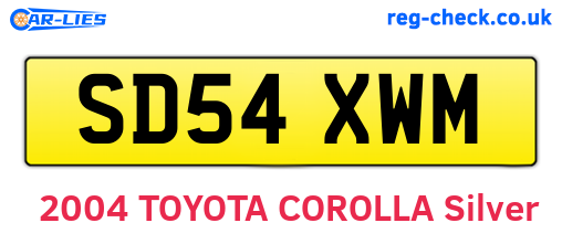 SD54XWM are the vehicle registration plates.