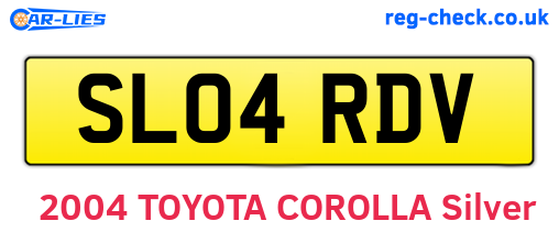 SL04RDV are the vehicle registration plates.