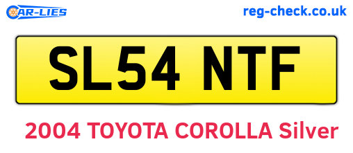 SL54NTF are the vehicle registration plates.