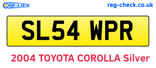 SL54WPR are the vehicle registration plates.