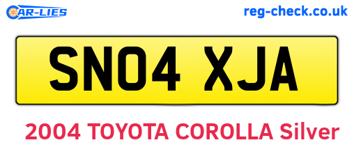SN04XJA are the vehicle registration plates.