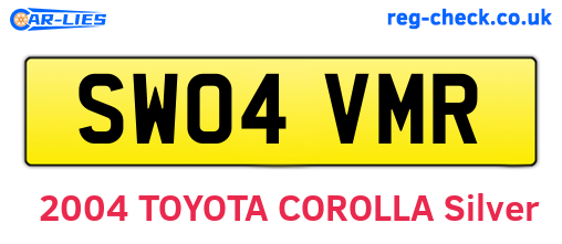 SW04VMR are the vehicle registration plates.
