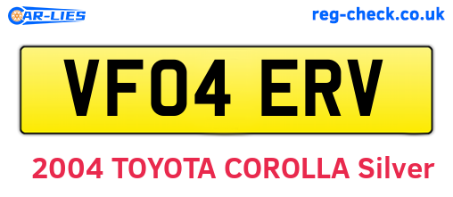 VF04ERV are the vehicle registration plates.
