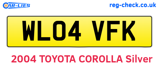 WL04VFK are the vehicle registration plates.