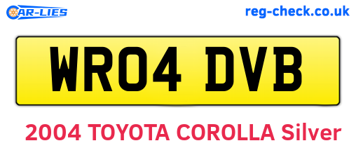 WR04DVB are the vehicle registration plates.