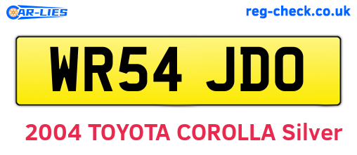 WR54JDO are the vehicle registration plates.