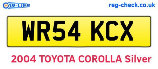 WR54KCX are the vehicle registration plates.