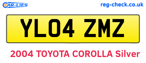YL04ZMZ are the vehicle registration plates.