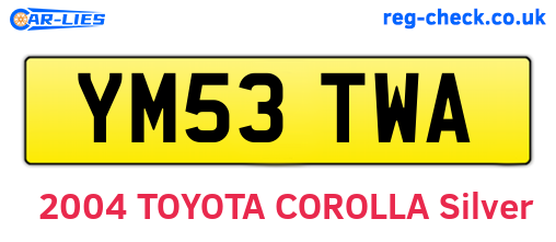 YM53TWA are the vehicle registration plates.