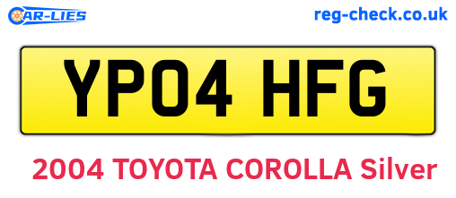 YP04HFG are the vehicle registration plates.