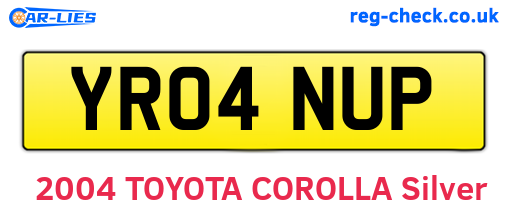 YR04NUP are the vehicle registration plates.