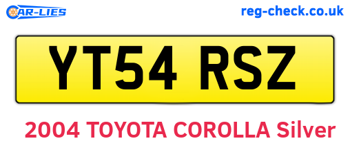 YT54RSZ are the vehicle registration plates.