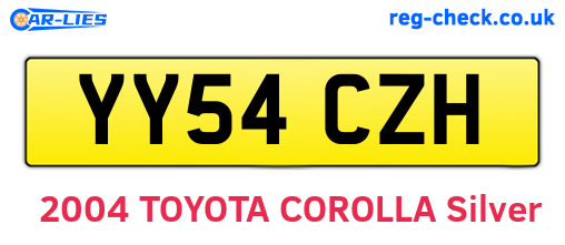 YY54CZH are the vehicle registration plates.