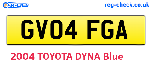GV04FGA are the vehicle registration plates.
