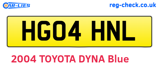 HG04HNL are the vehicle registration plates.