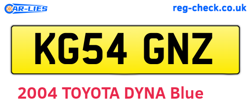 KG54GNZ are the vehicle registration plates.