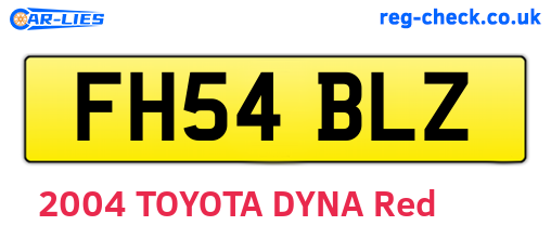 FH54BLZ are the vehicle registration plates.