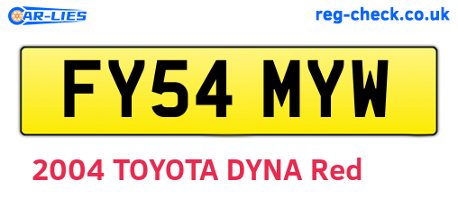 FY54MYW are the vehicle registration plates.