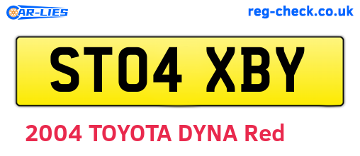 ST04XBY are the vehicle registration plates.