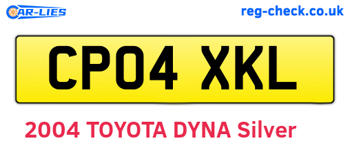 CP04XKL are the vehicle registration plates.