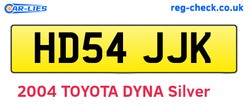 HD54JJK are the vehicle registration plates.
