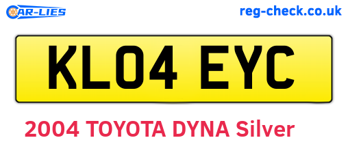 KL04EYC are the vehicle registration plates.