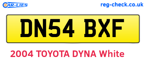 DN54BXF are the vehicle registration plates.