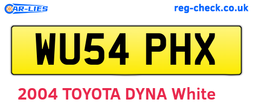 WU54PHX are the vehicle registration plates.