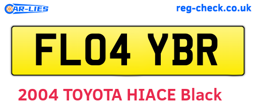 FL04YBR are the vehicle registration plates.