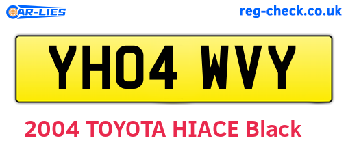 YH04WVY are the vehicle registration plates.