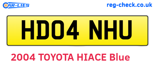 HD04NHU are the vehicle registration plates.