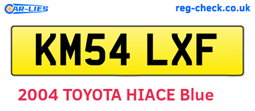 KM54LXF are the vehicle registration plates.
